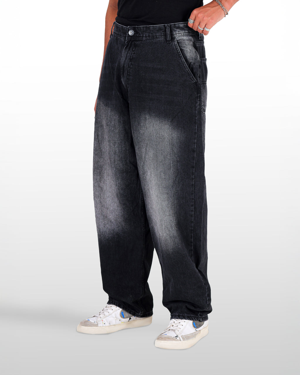 Black acid wash