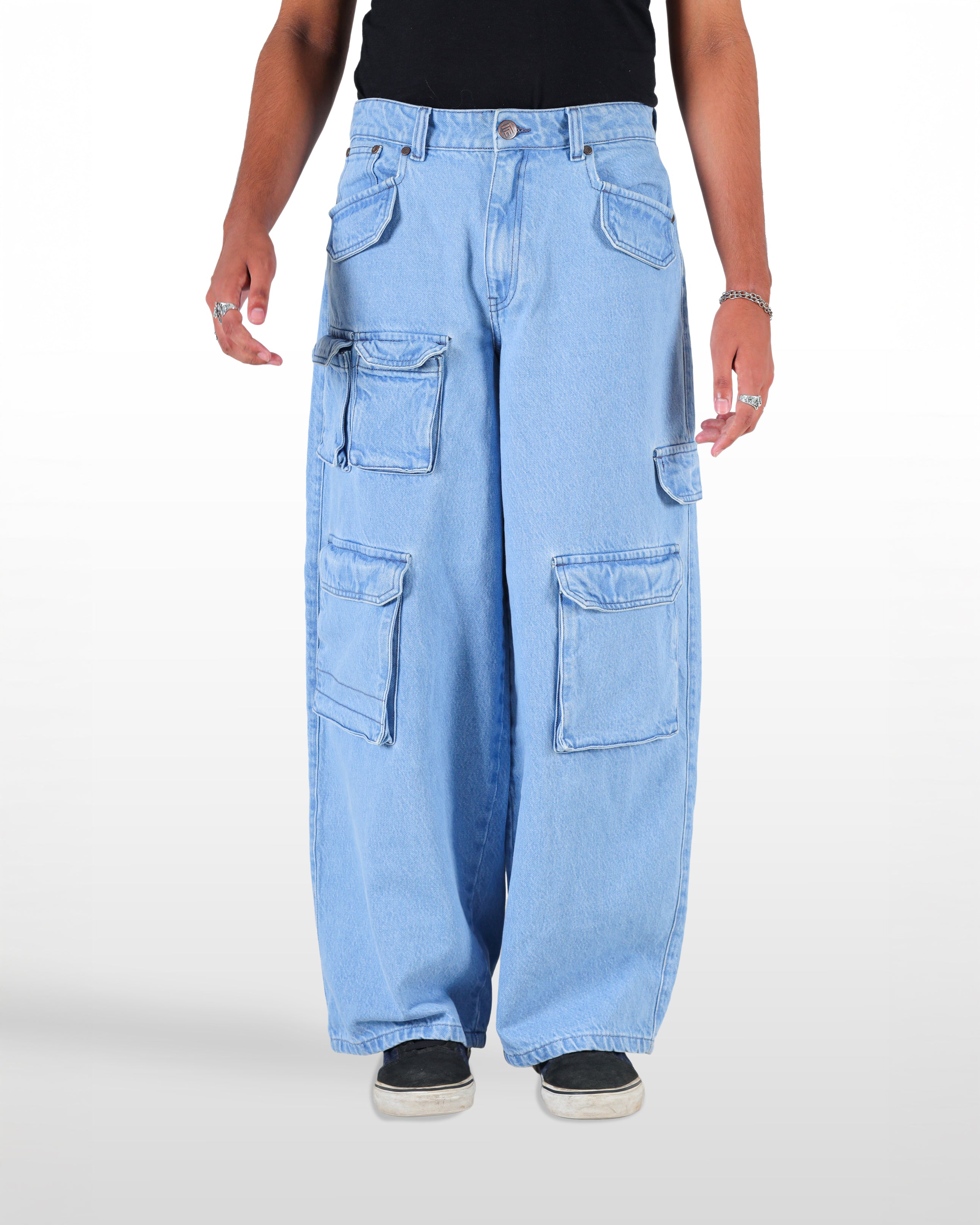 Light blue 10 pockets denim