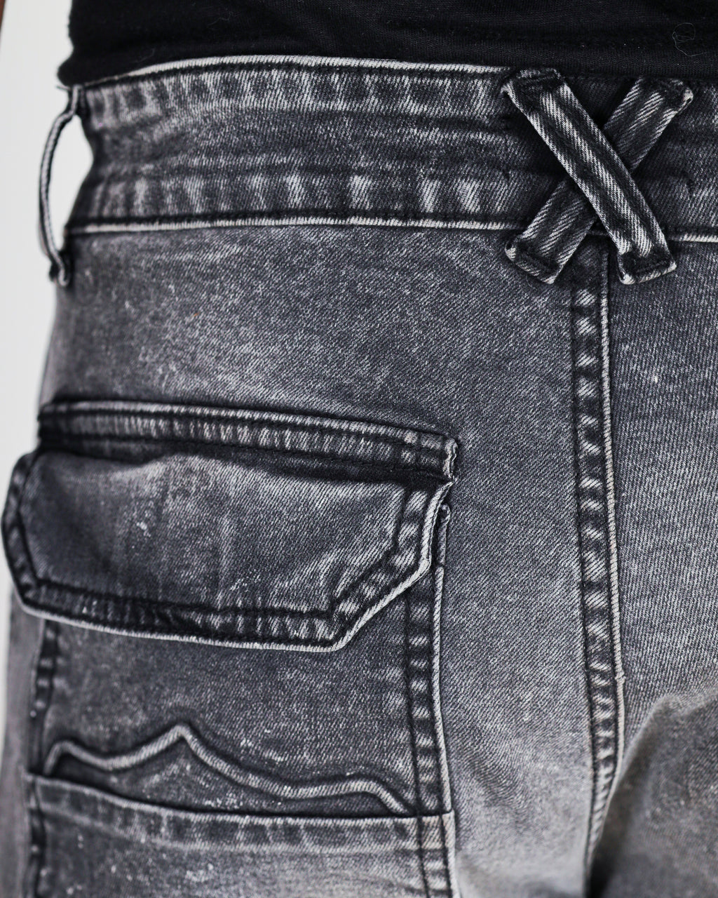 Grey acid wash cargo